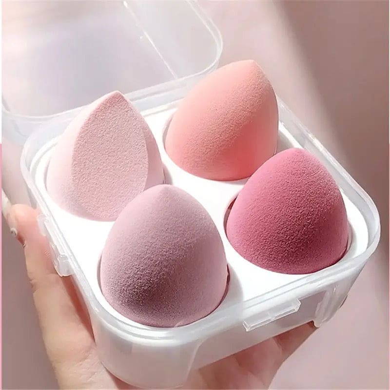 Set Of 4 Makeup Egg Blender, Foundation Powder Puff, Wet and Dry Powder Puff, Makeup Egg Cushion Beauty Tool, Cosmetic Makeup Blender With Storage Box Set Of 4 Makeup Egg Blender, Foundation Powder Puff, Wet and Dry Powder Puff, Makeup Egg Cushion Beauty Tool, Cosmetic Makeup Blender With Storage Box